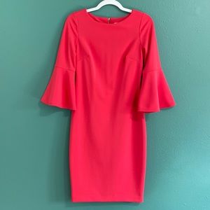 Calvin Klein Pink Bell Sleeve Dress (size 4)